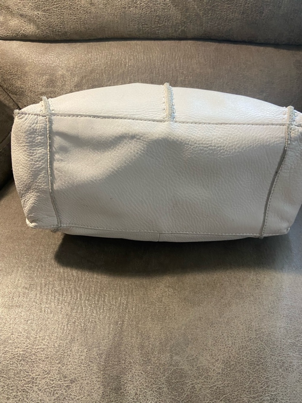 The Sak Los Feliz Medium White soft Leather Shoulder Bag with Brown Strap - Picture 3 of 5
